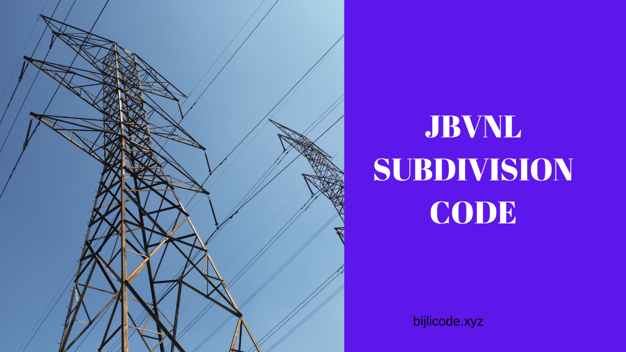 JBVNL SUBDIVISION CODE